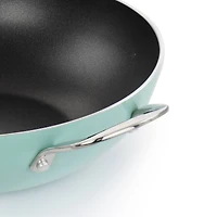Martha Stewart 12" Turquoise Aluminum Nonstick Essential Pan With Lid