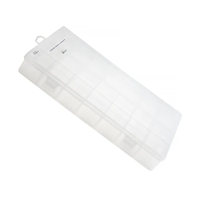 John Bead 13.5" Clear 28 Compartment Plastic Rectangle Box