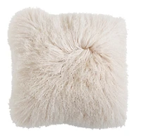 Hello Honey® Cream Mongolian Lamb Fur Throw Pillow