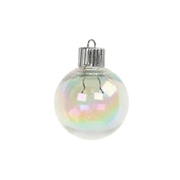 16 Pack 1.5" Clear Iridescent DIY Plastic Ball Ornaments by Make Market®