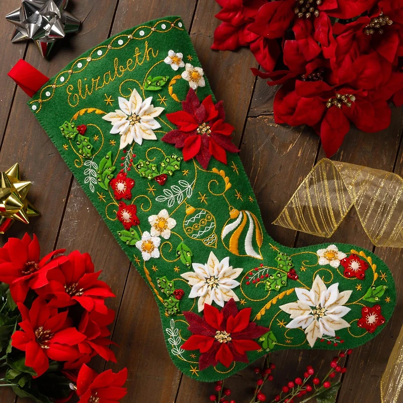 Bucilla® Poinsettia Elegance Felt Stocking Kit