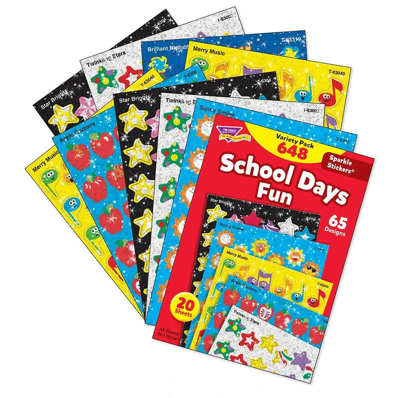 Trend Enterprises, Inc. School Days Sparkle Stickers®, 648ct.
