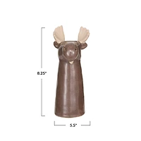 Hello Honey® 8" Brown & Natural Stoneware Moose Vase