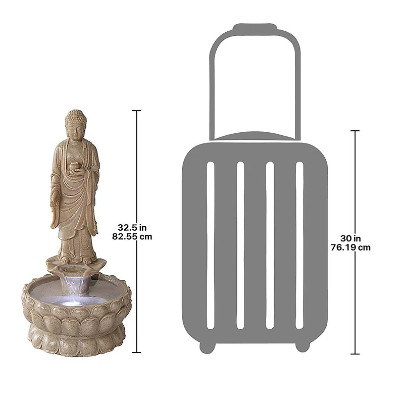 Design Toscano 2.7ft. Earth Witness Buddha Illuminated Garden Fountain