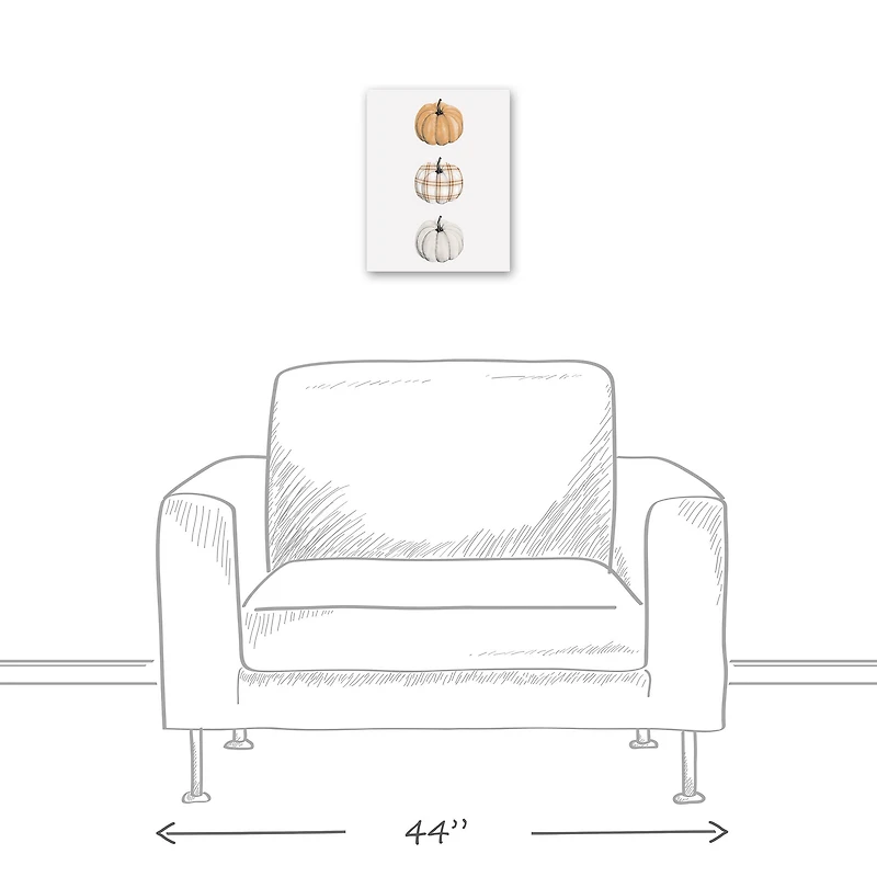 Fall Pumpkin Trio Canvas Wall Art