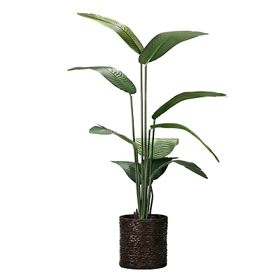 American Art Decor 5ft. Banana Palm Tree in Woven Basket