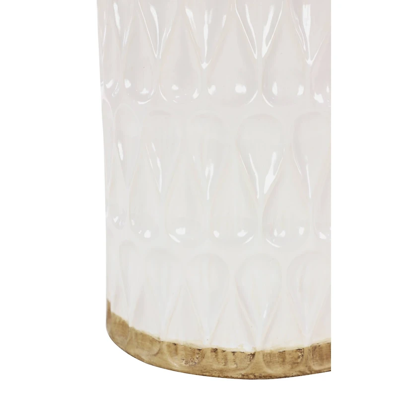White Porcelain Contemporary Vase, 8" x 12"