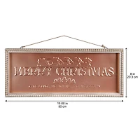 19.75" Merry Christmas Metal Wall Décor in Beaded Frame by Ashland®