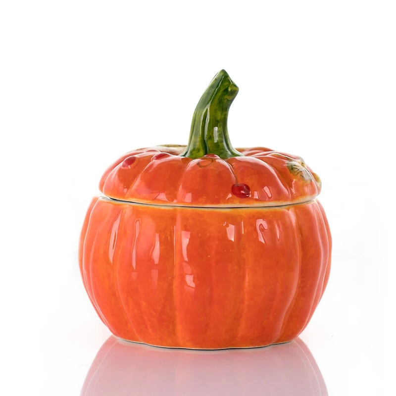 Gibson Home® Orange Stoneware Pumpkin Cookie Jar with Lid