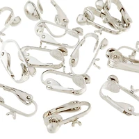 12 Packs: 14 ct. (168 total) Rhodium Clip-On Earrings with Loop by Bead Landing™