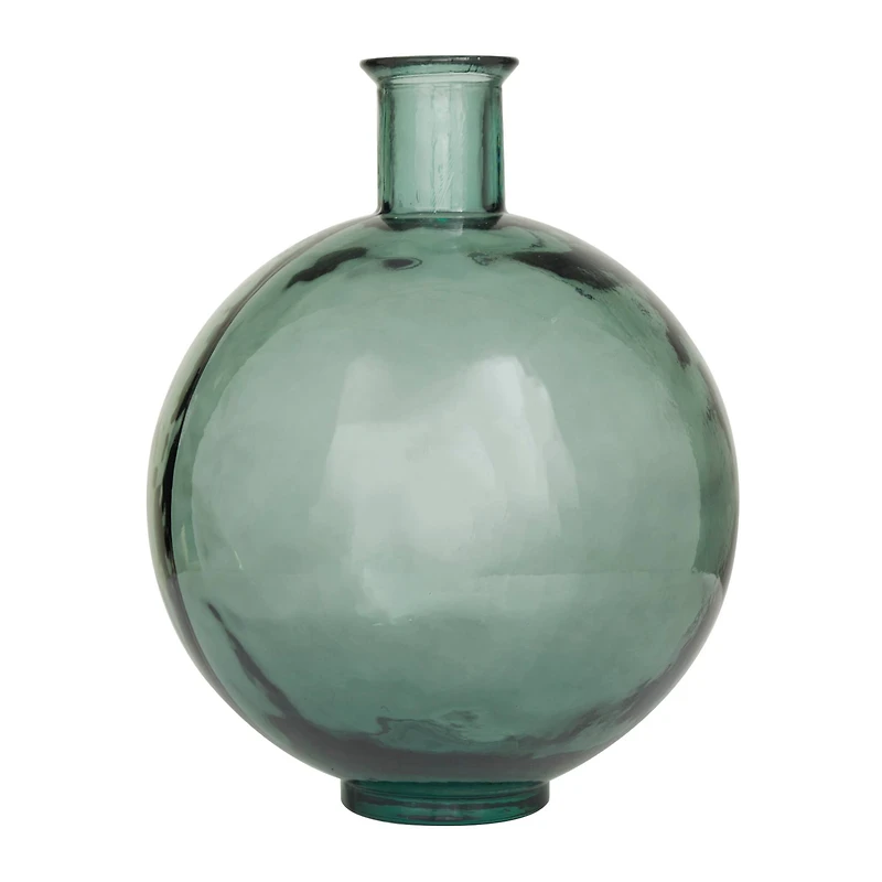 Green Recycled Glass Handmade Spanish Vase 13" x 13" x 17"