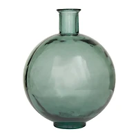 Green Recycled Glass Handmade Spanish Vase 13" x 13" x 17"