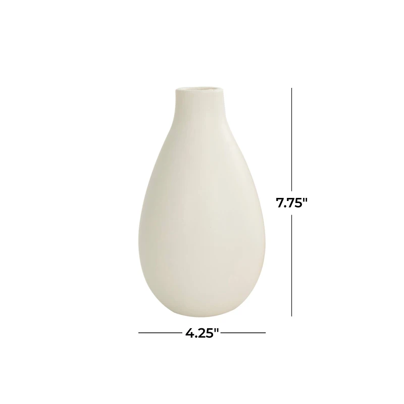 7.75" Cream Ceramic Minimalistic Vase