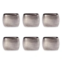 DII® Silver Textured Square Napkin Rings, 6ct.