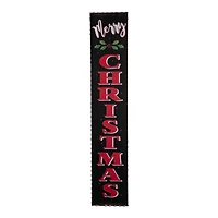 Glitzhome® 3.5ft. LED Black Christmas Porch Sign with Timer