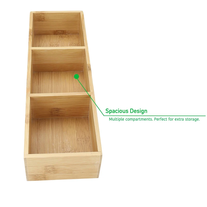 Mind Reader 3-Section Bamboo Countertop Organizer