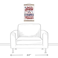 Stars and Stripes Forever Teak Hanging Canvas