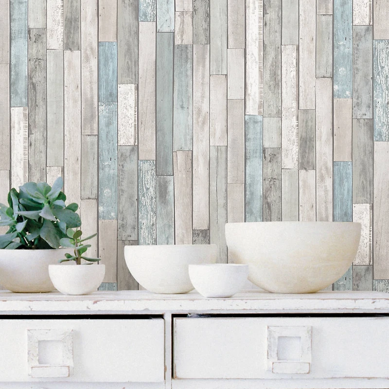 InHome Weathered Plank Shore Peel & Stick Wallpaper