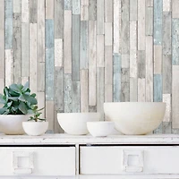 InHome Weathered Plank Shore Peel & Stick Wallpaper