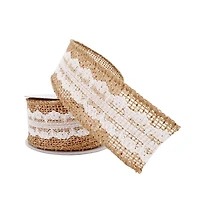 12 Pack: 1.5" x 3yd. Faux Burlap & Lace Wired Ribbon by Celebrate It® Classic