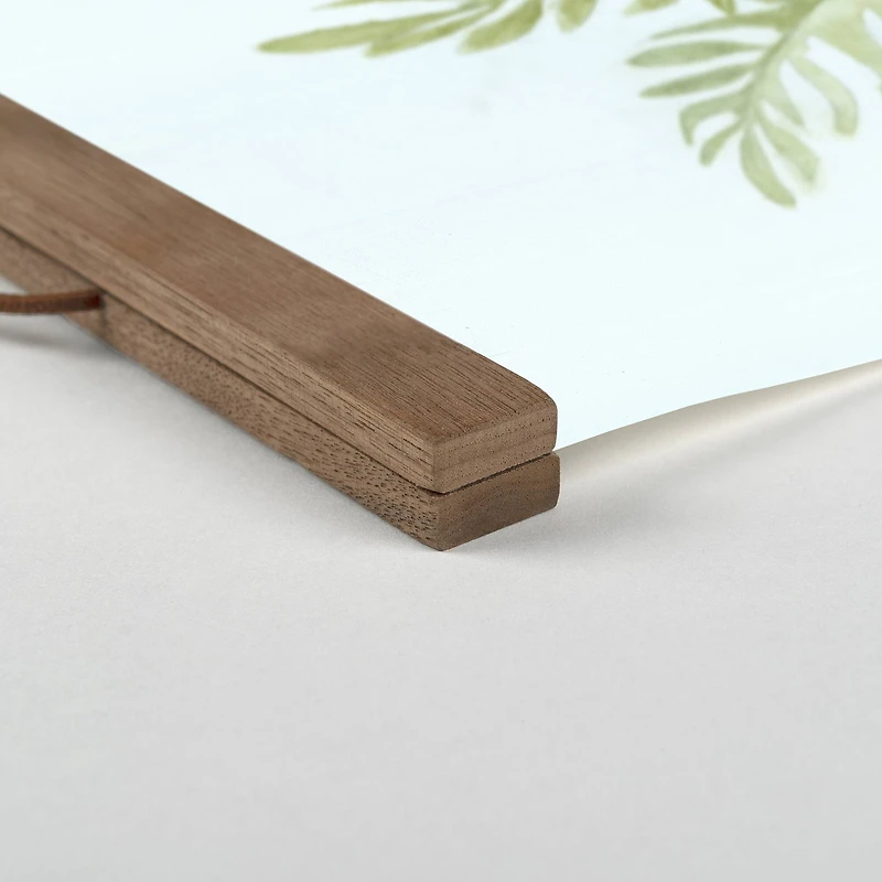 Designs Direct Potted Fern Teak Hanging Canvas