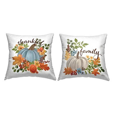 Stupell Industries Family Thankful Fall Pumkin Outdoor Printed Pillow
