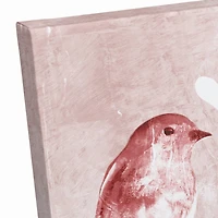 Pink Love Birds 12" x 12" Canvas Wall Art