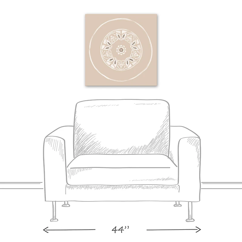 Neutral Medallion 20" x 20" Canvas Wall Art