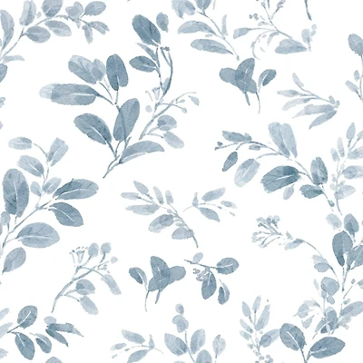 RoomMates Blue Dancing Leaves Peel & Stick Wallpaper
