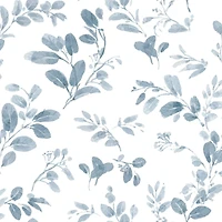 RoomMates Blue Dancing Leaves Peel & Stick Wallpaper