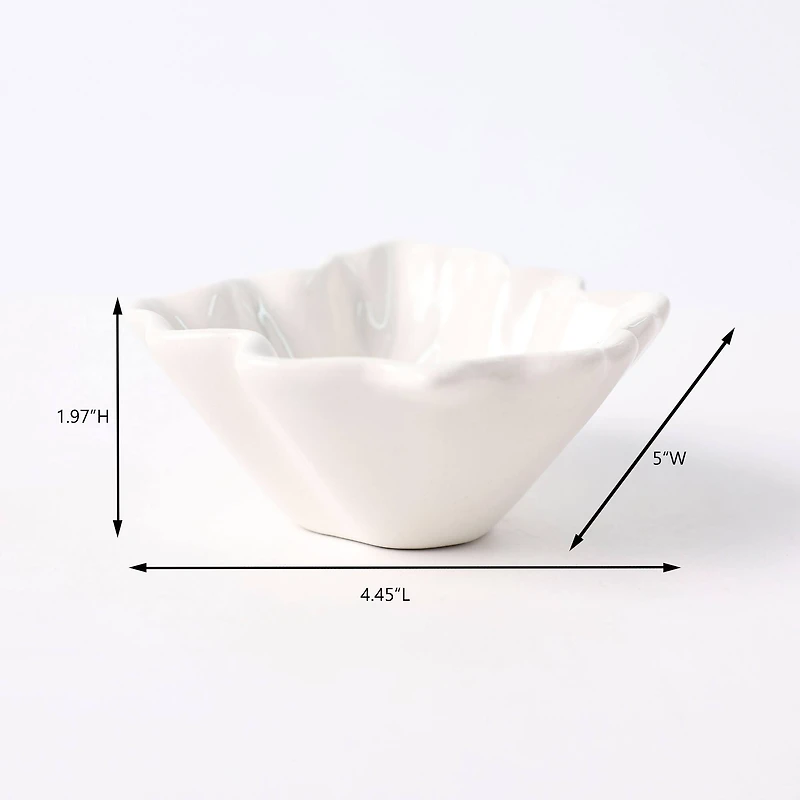 5" White Leaf Ceramic Bowl by Ashland®
