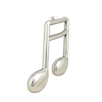 Silver Shiny Musical Sixteenth Note Ornament