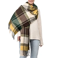 Glitzhome® Fashion Plaid Scarf with Tassels Set