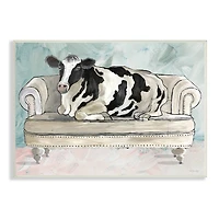 Stupell Industries Dairy Farm Cow Resting Glam Couch Green Grey Wall Plaque
