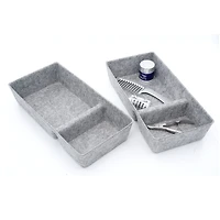 Welaxy Felt 2 Piece Divided Drawer Organizer Trays