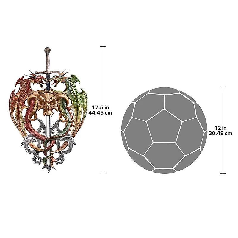 Design Toscano 17.5" Hell-Bent Dragon Protectors of the Sword Wall Sculpture