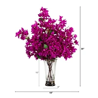 2.5ft. Purple Bougainvillea Arrangement in Glass Vase