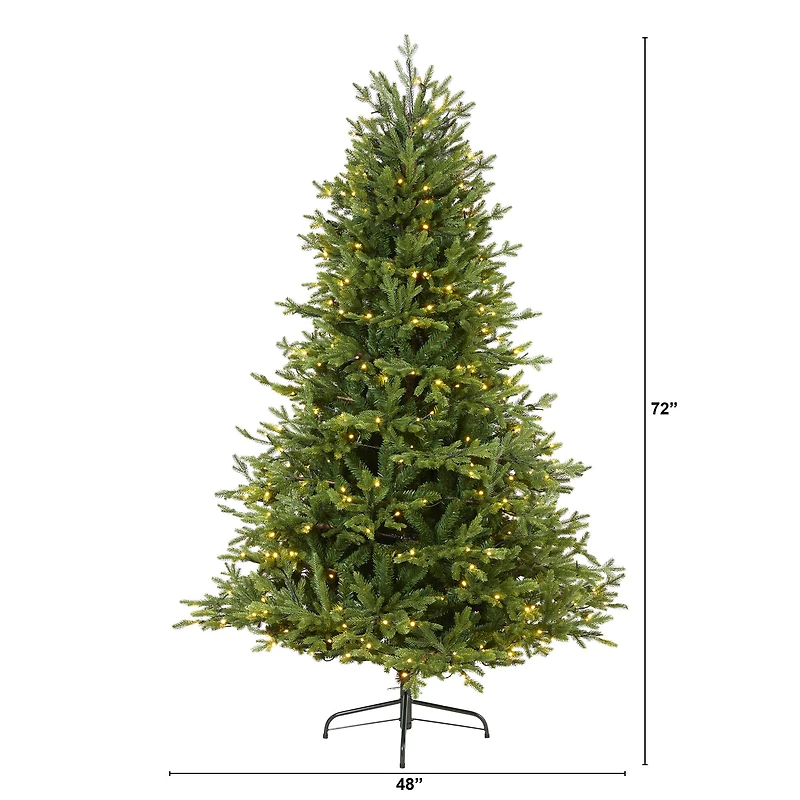 6ft. Pre-Lit Wyoming Spruce Artificial Christmas Tree with Clear LED Lights