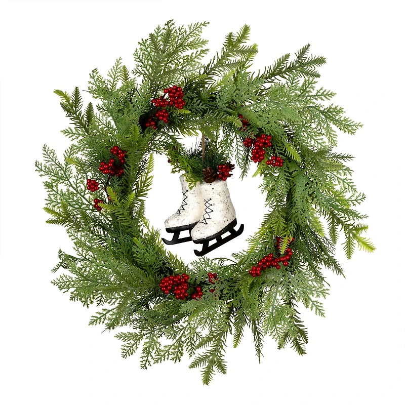 22" Winter Skates Wreath