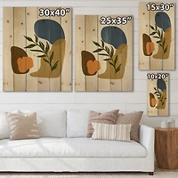 Designart - Botanical Minimalist Shapes With Green Leaf