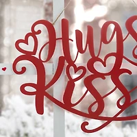 Glitzhome® 17.75" Valentine's Metal "Hugs & Kisses" Wall Décor