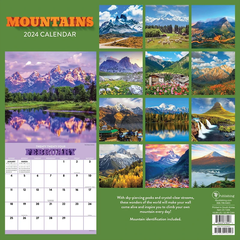 TF Publishing Mountains Wall Calendar