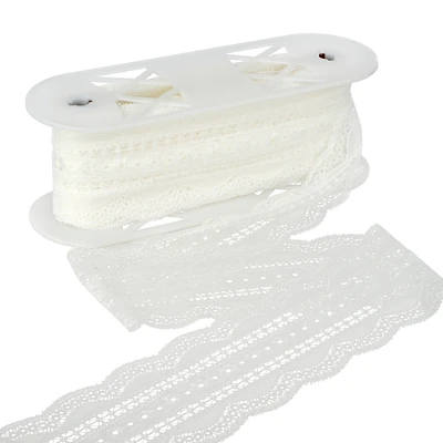 3.7" White Chrochet Lace Trim by Celebrate It®