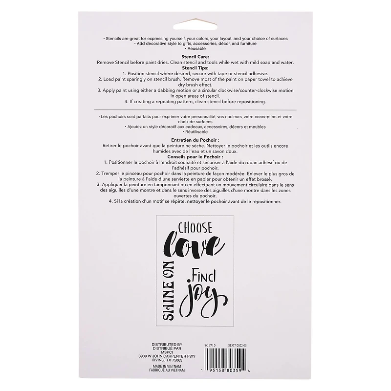 Love Stencils by Craft Smart®, 7" x 10"