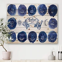 Designart - Collection of Astrology Signs On Blue