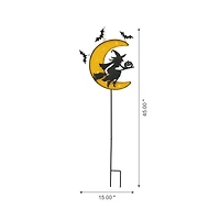 Glitzhome® 45" Lighted Metal Halloween Moon Yard Stake