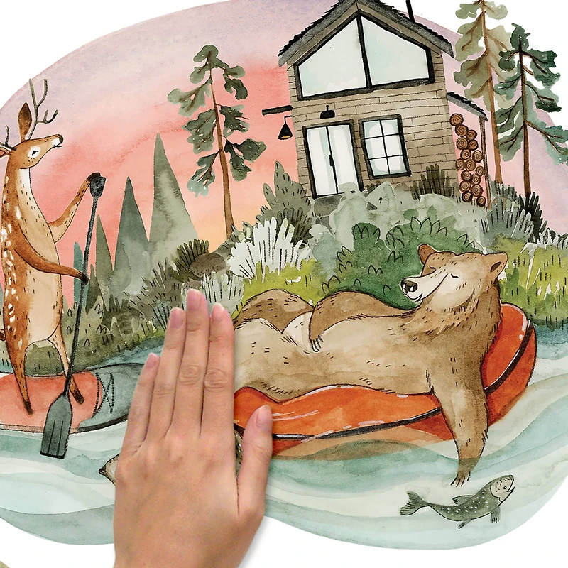 RoomMates Lazy River & Friends Peel & Stick Giant Wall Decal Set