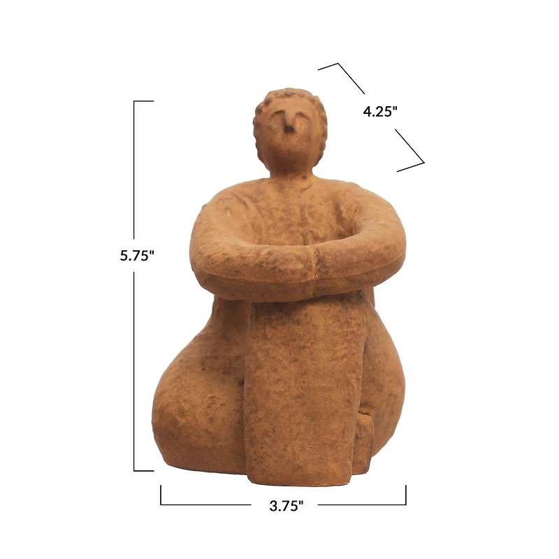 Hello Honey® Terra Cotta Decorative Woman Stoneware Sculpture