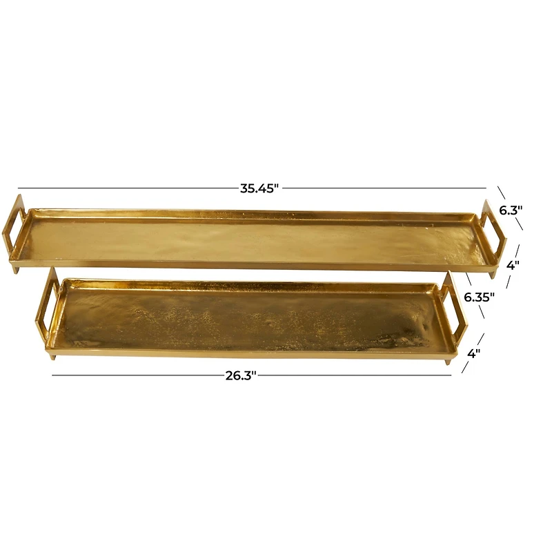Golden Modern Aluminum Nesting Tray Set