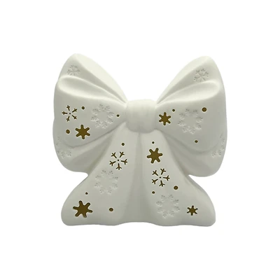 7.5" LED DIY Ceramic Snowflake Bow Décor by Make Market®